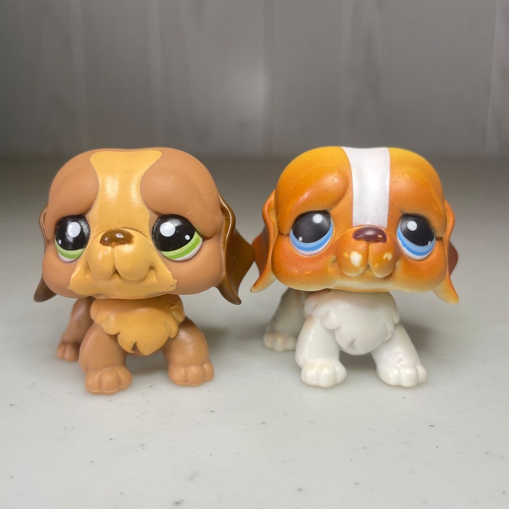 Authentic LPS Littlest Pet Shop Saint Bernard Lot of 2 #1940 #76 Hasbro Dogs